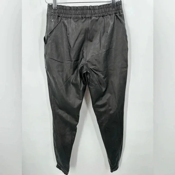 SPANX Faux Leather Jogger Pants Noir Black B446 - Picture 4 of 5